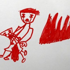 A drawing by Tesnim Faydo, 8, a Syrian refugee girl who lives in Yayladagi refugee camp in Hatay province near the Turkish-Syrian border, Turkey December 16, 2015. The drawing shows a mother crying for her wounded and bleeding daughter next to a grave. Syria's conflict has left hundreds of thousands dead, pushed millions more into exile, and had a profound effect on children who lost their homes or got caught up in the bloodletting. The drawings of young refugees living in Turkey show their memories of home and hopes for its future. The pictures also point to the mental scars borne by 2.3 million Syrian refugees living in Turkey, more than half of them children. REUTERS/Umit Bektas